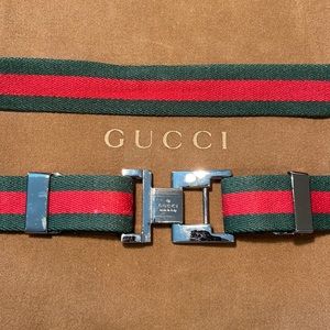 GUCCI Green and Red Stripes Belt
